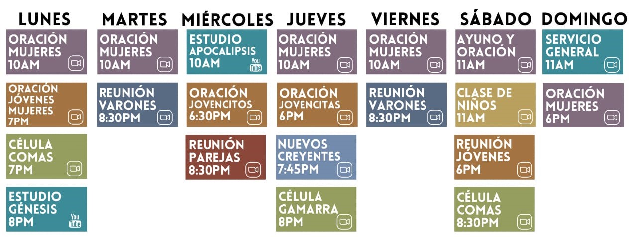 Horario Semanal Iglesia Cristiana Camacho